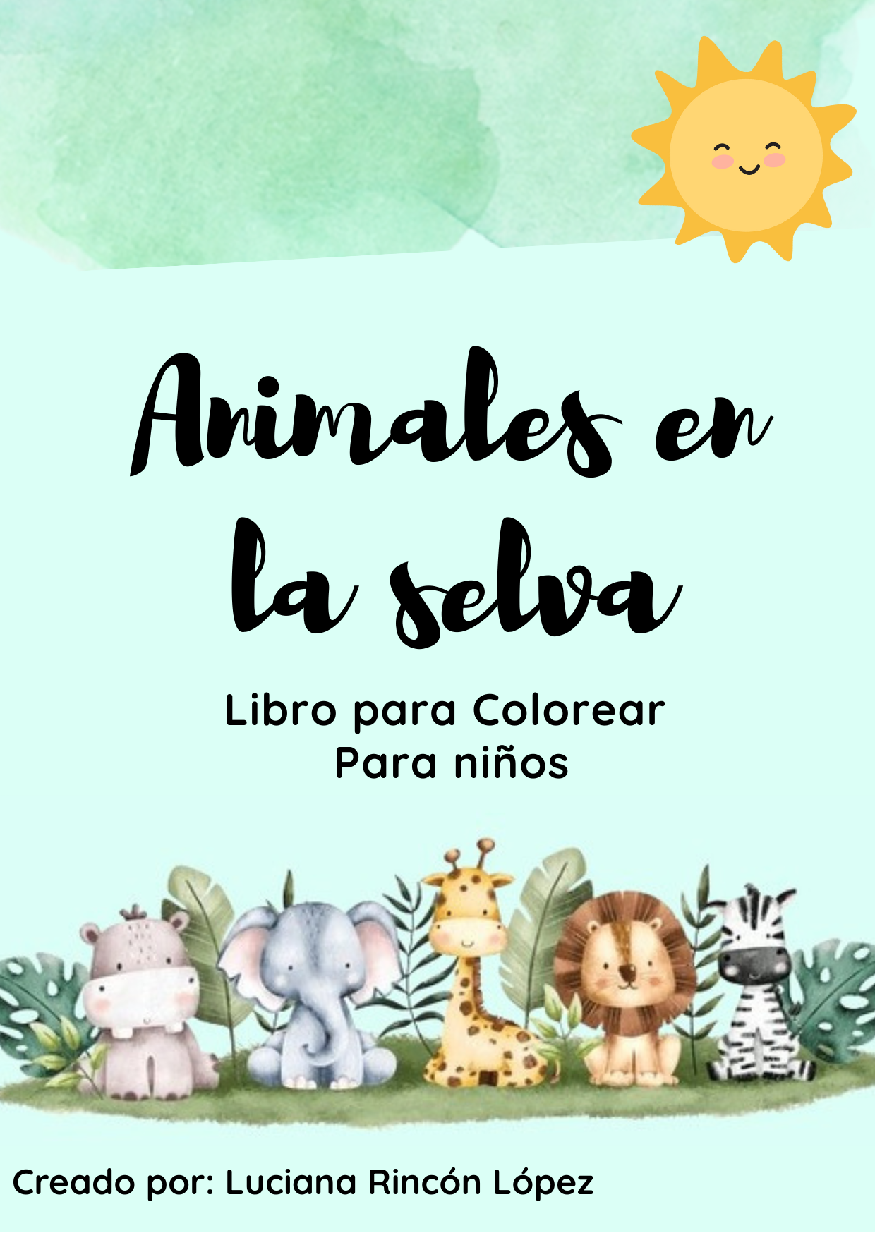 Libro digital para colorear: Animales de la selva y motricidad fina...