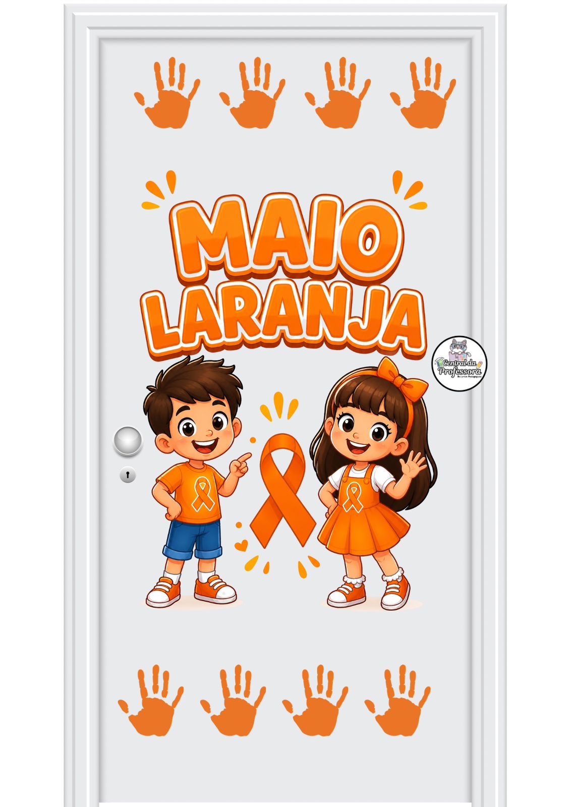 PAINEL MAIO LARANJA PARA PORTA OU PAREDE