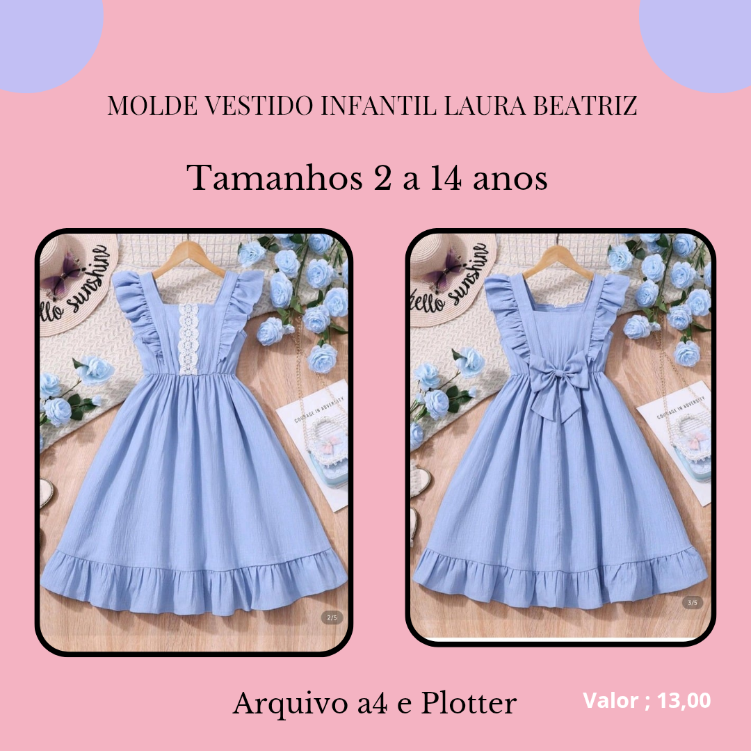 Molde Vestido Infantil Laura Beatriz