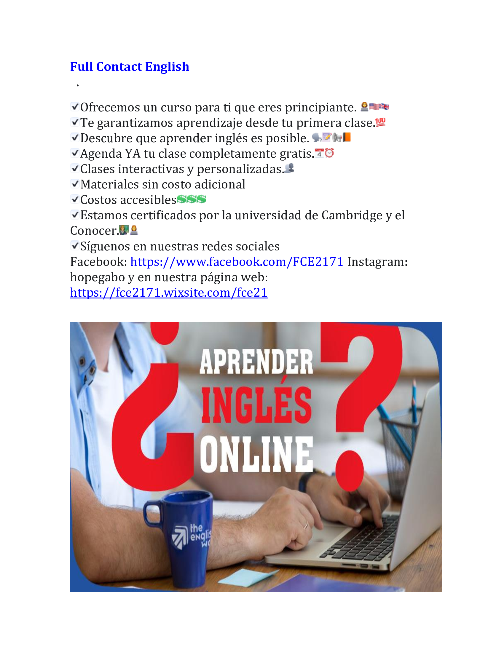 Curso de Inglés para Principiantes