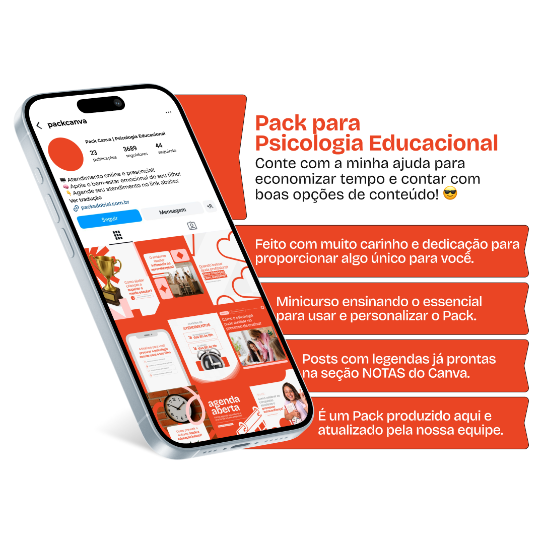 Imagem de capa para o Curso online Pack Canva - Psicologia Educacional