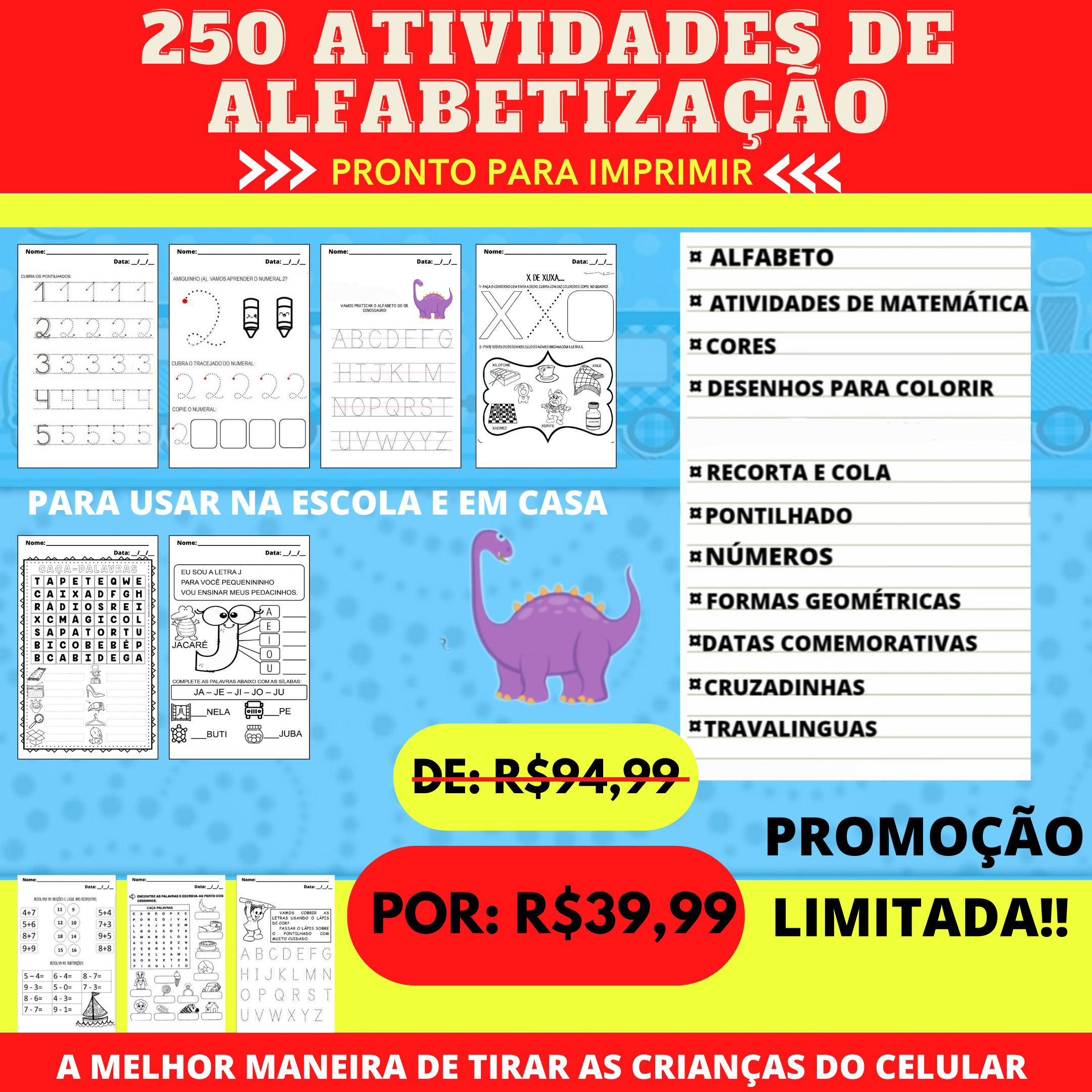 250 ATIVIDADES DE ALFABETIZAÇÃO