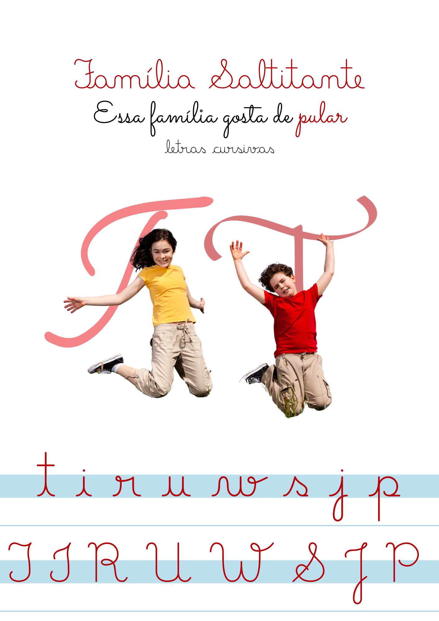 Famílias das Cursivas - as saltitantes - Rubi Burg | Hotmart, image size:1414x2000