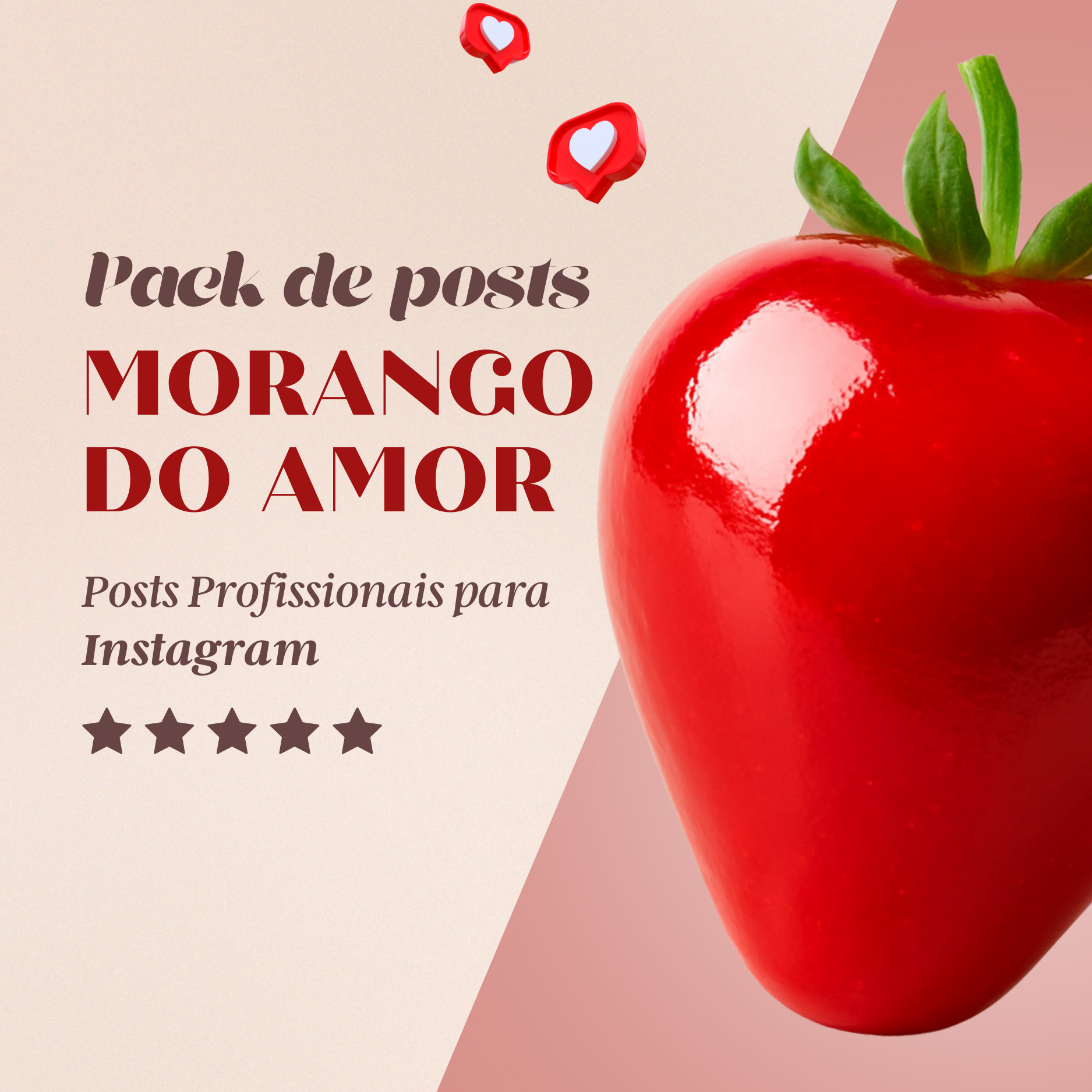 Morango do Amor - Kit de Posts - My Feed Studio | Hotmart