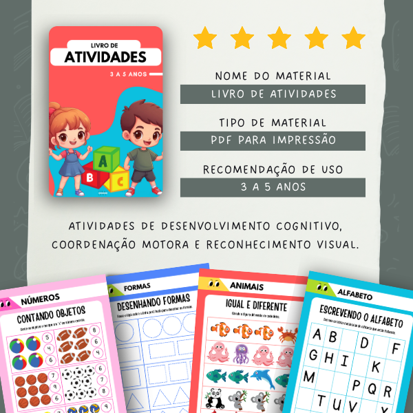 Livro de Atividades - 3 a 5 anos [E-book] - Sarah Wildner | Hotmart