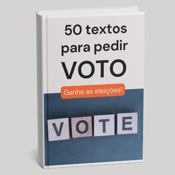 Imagem de capa para o Ebook 50 textos prontos para pedir voto para vereador