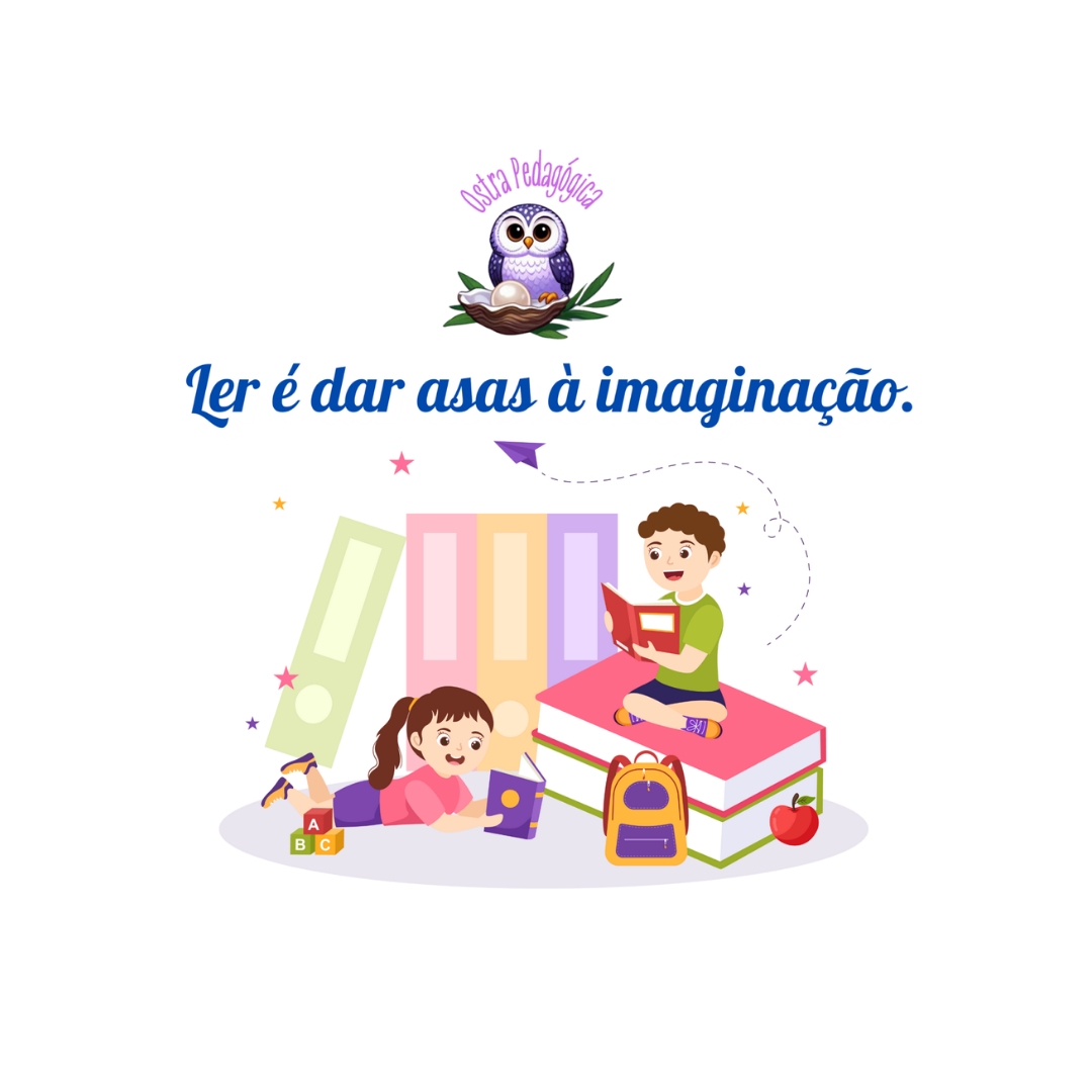 Painel Poster Ampliado A leitura dá asas a imaginação - Ostra Peda...