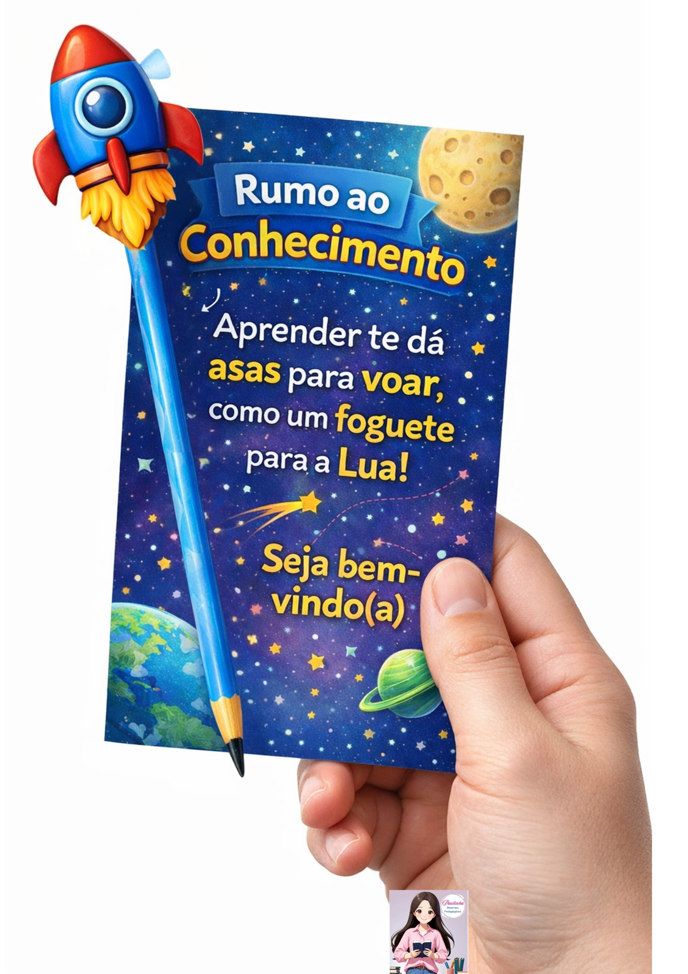 *CARTÃO VOLTA ÀS AULAS FOGUETE*