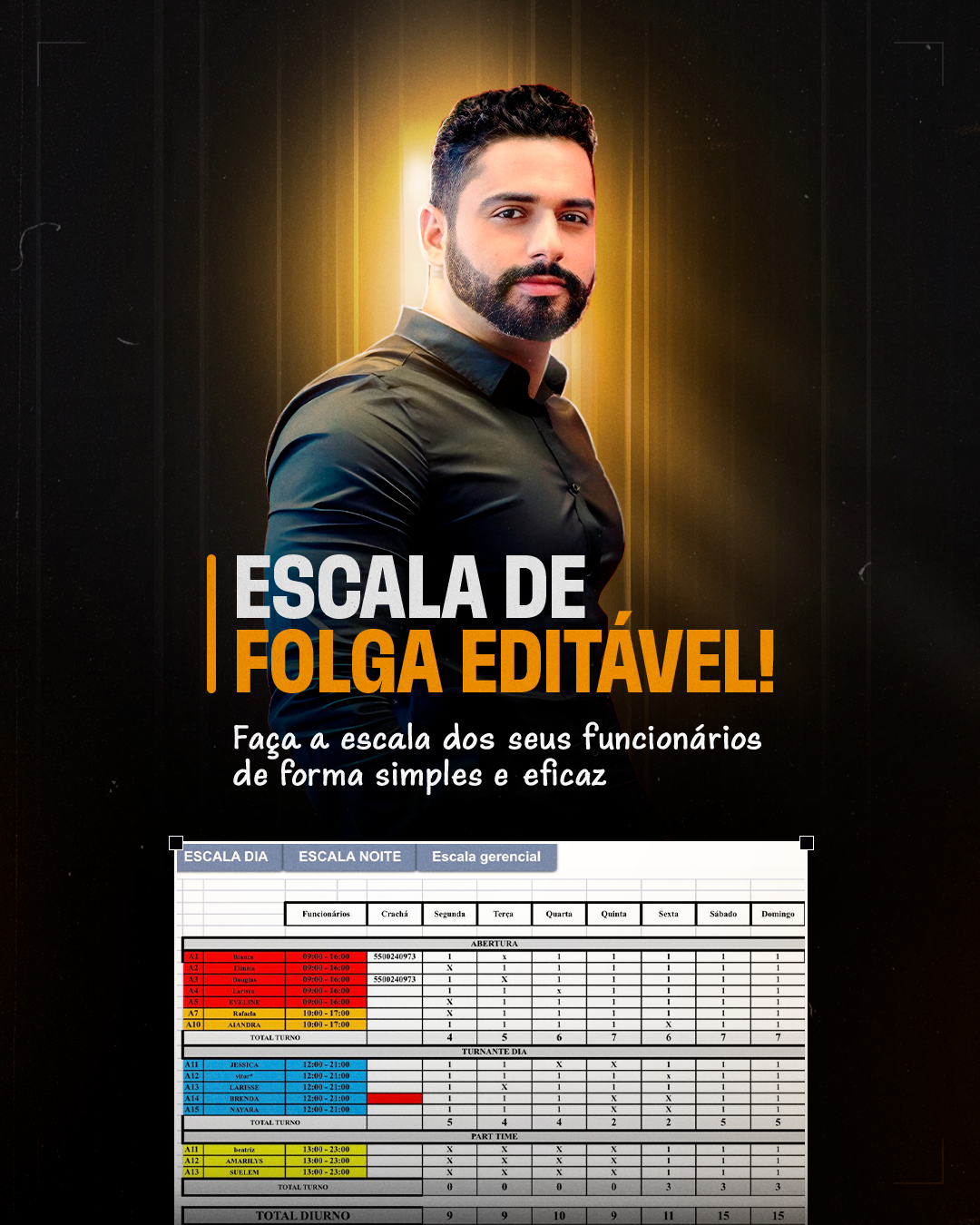 Escala de Folga Editável - alexandre matos de oliveira | Hotmart