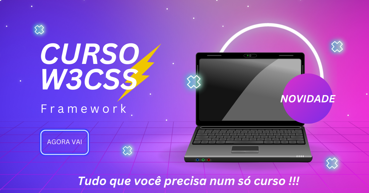 Imagem de capa para o Ebook Curso completo em formato HTML de W3CSS Framework