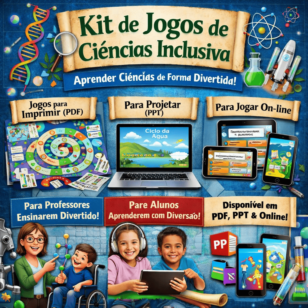 Kit de jogos interativos adaptados Ciências | Hotmart