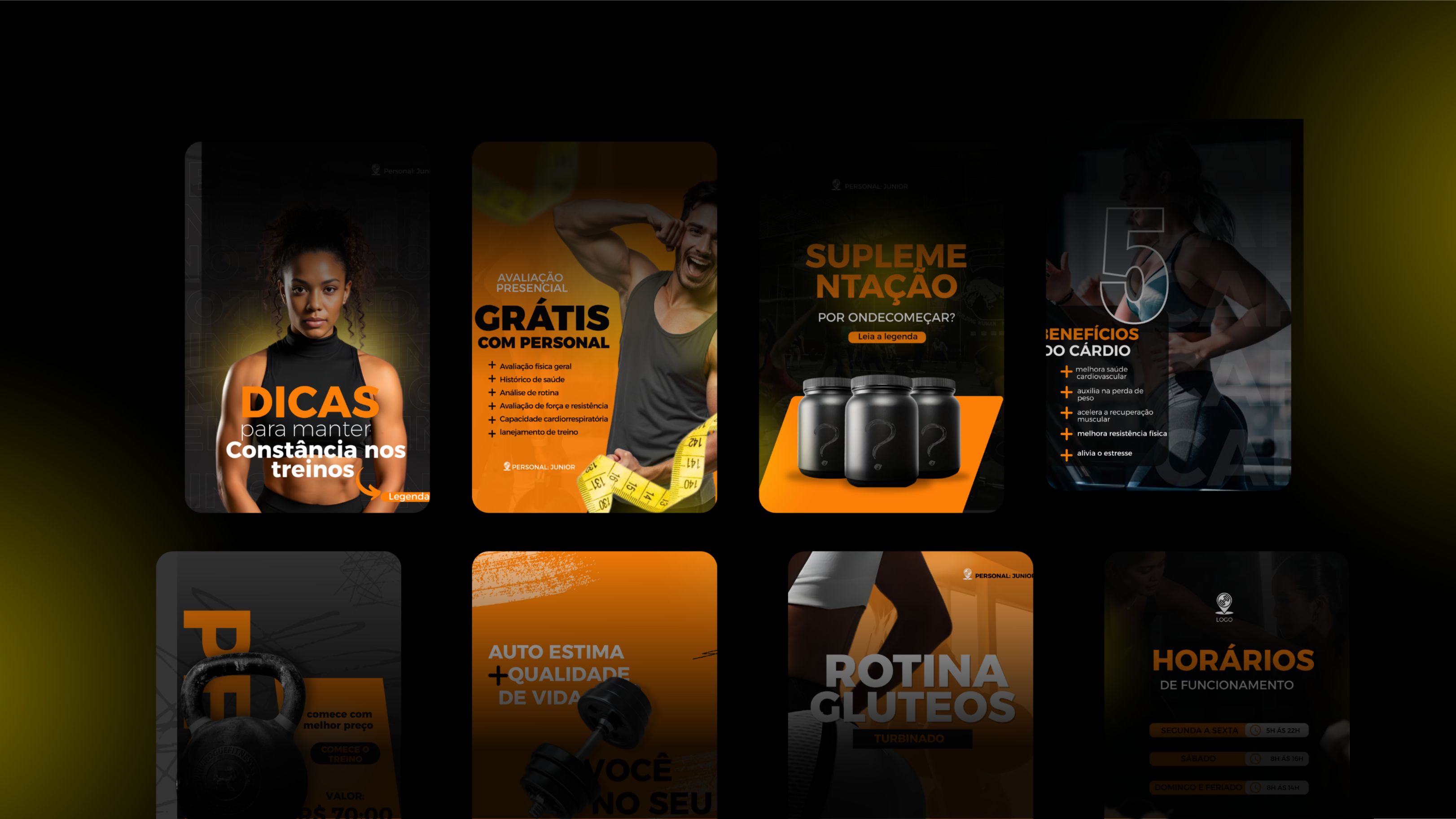 pacote de artes para PERSONAL TRAINER e ramo fitnes | Hotmart