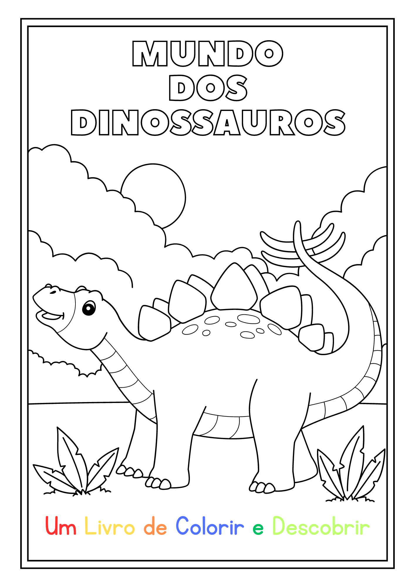 E-Book Para Colorir - Mundo dos Dinossauros: Um Livro de Colorir e ...