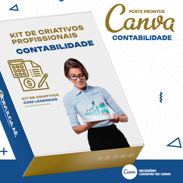 Kit de Social Media - Posts Prontos para Contabilidade no Canva com...