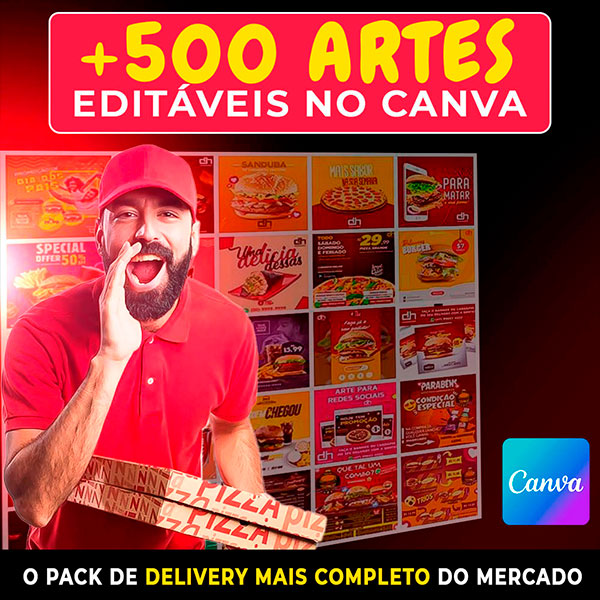 Imagem de capa para o Curso online Pack Delivery +500 Artes