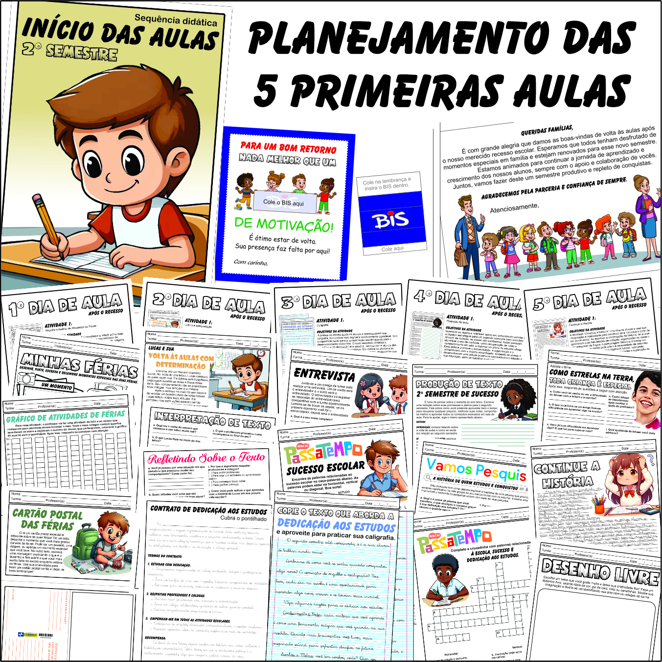 PACOTE COM ATIVIDADES PARA A PRIMEIRA SEMANA DE AULA