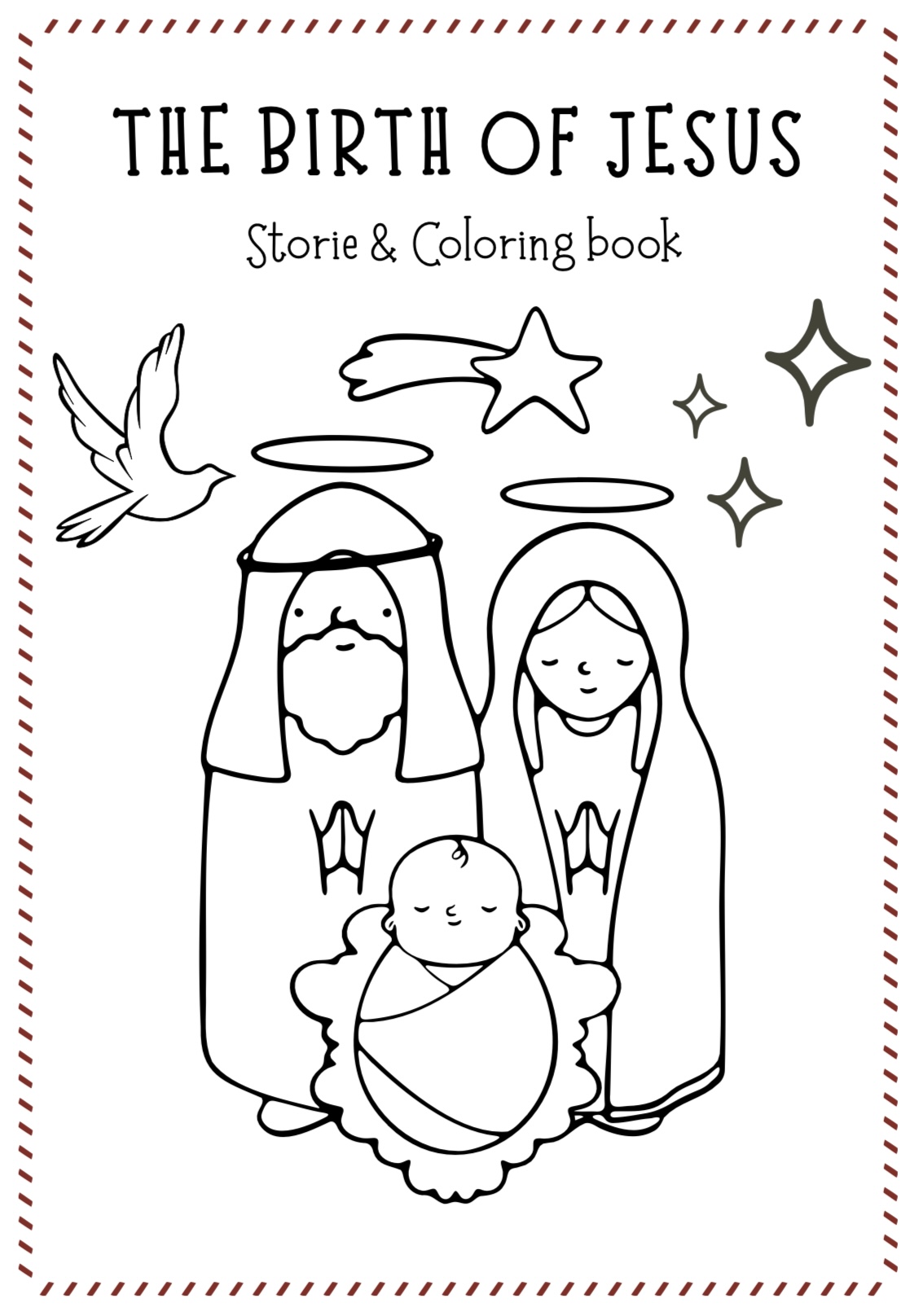 Kids coloring book about the birth of Jesus - Christian digital boo...