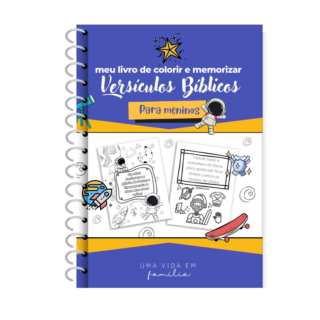Meu livro de colorir e memorizar versículos para MENINOS
