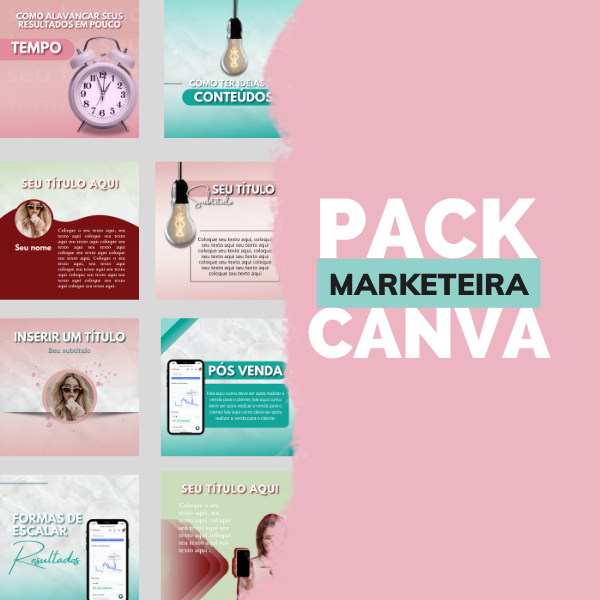 Imagem de capa para o Curso online Pack Canva Marketeira 
