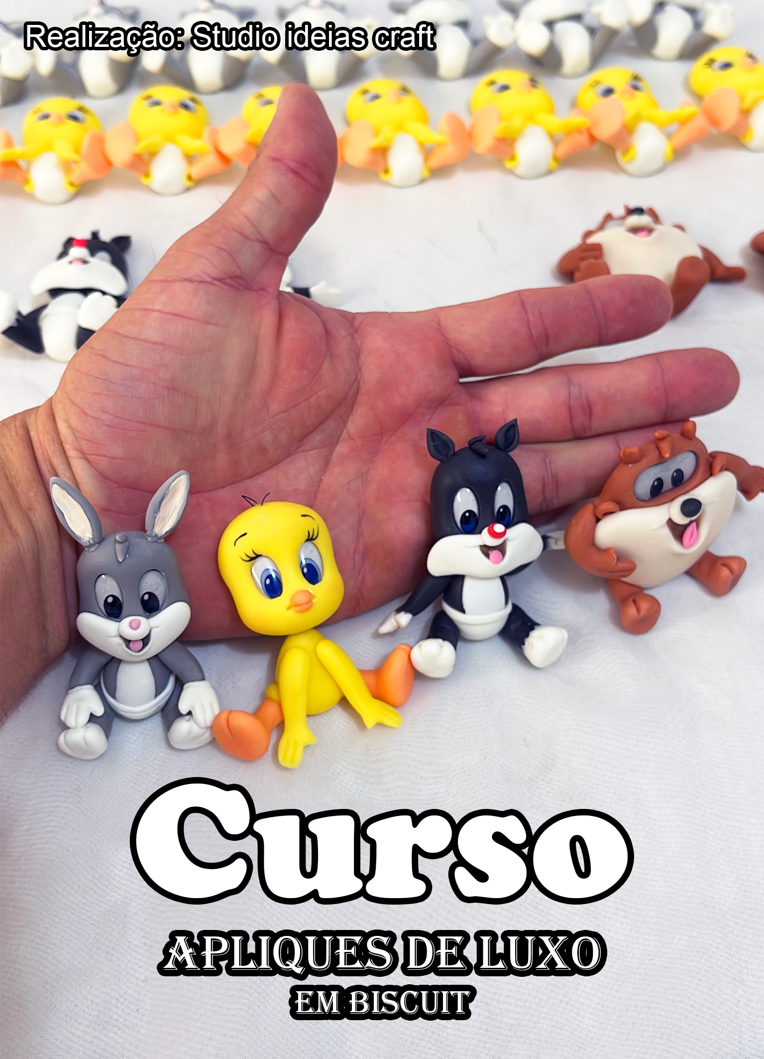 Imagem de capa para o Curso online Apliques de Luxo em biscuit