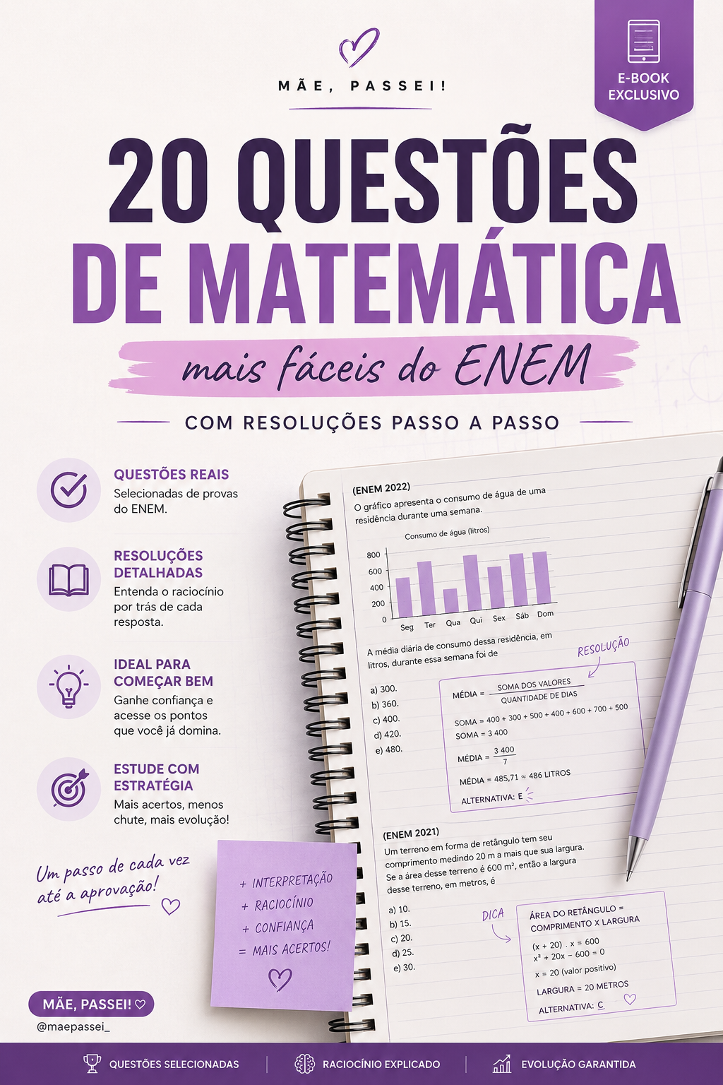 As 20 Questões de Matemática Mais Fáceis do ENEM