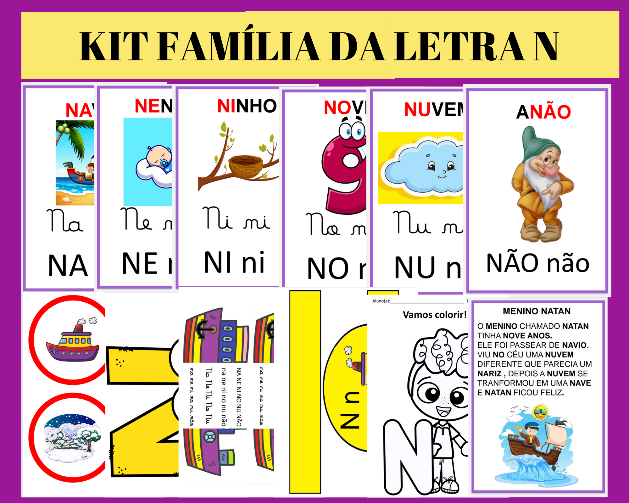 KIT FAMÍLIA DA LETRA N - ROSEMERE PROFESSORA | Hotmart