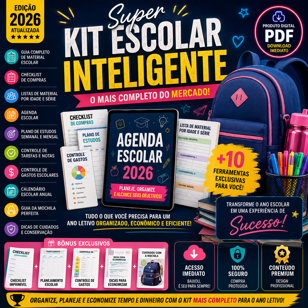 Super Kit Escolar Inteligente 2026
