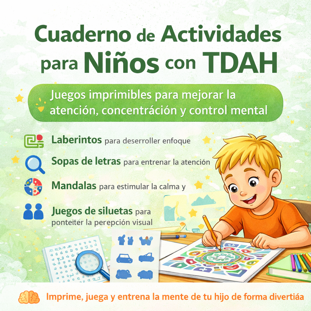 Cuaderno de Actividades para Niños con TDAH | Hotmart