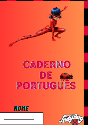 Etiqueta + capa para caderno de desenho da ladybug