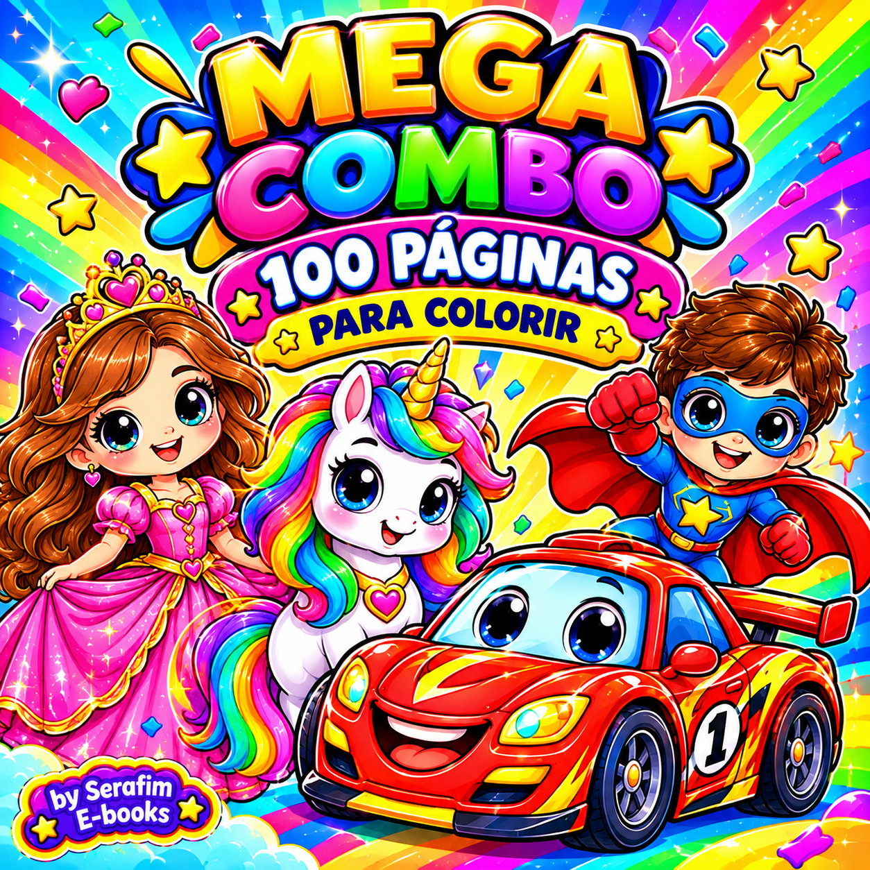 Capa do Mega Combo de Páginas para Colorir
