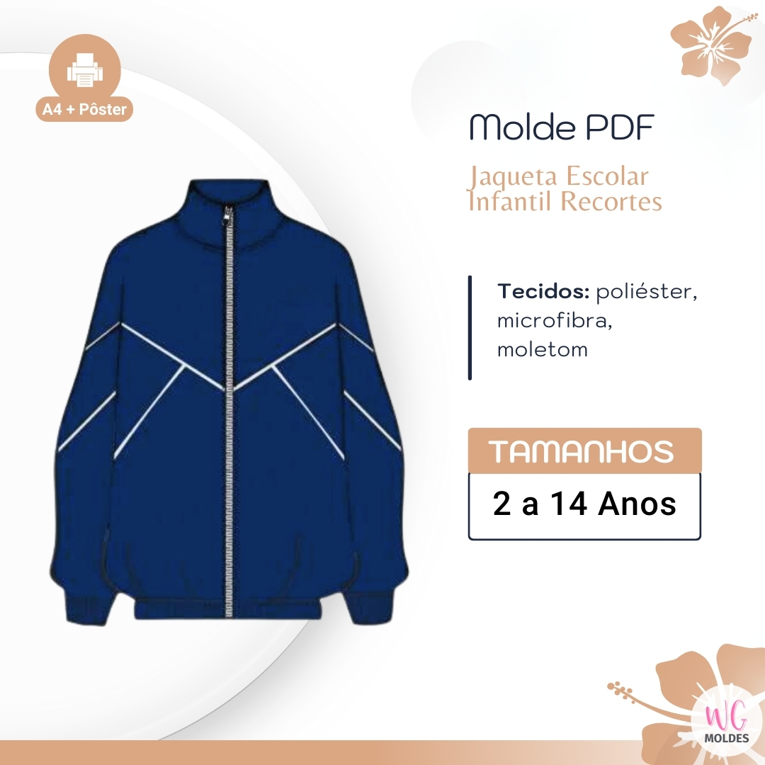 MOLDE JAQUETA ESCOLAR INFANTIL RECORTES