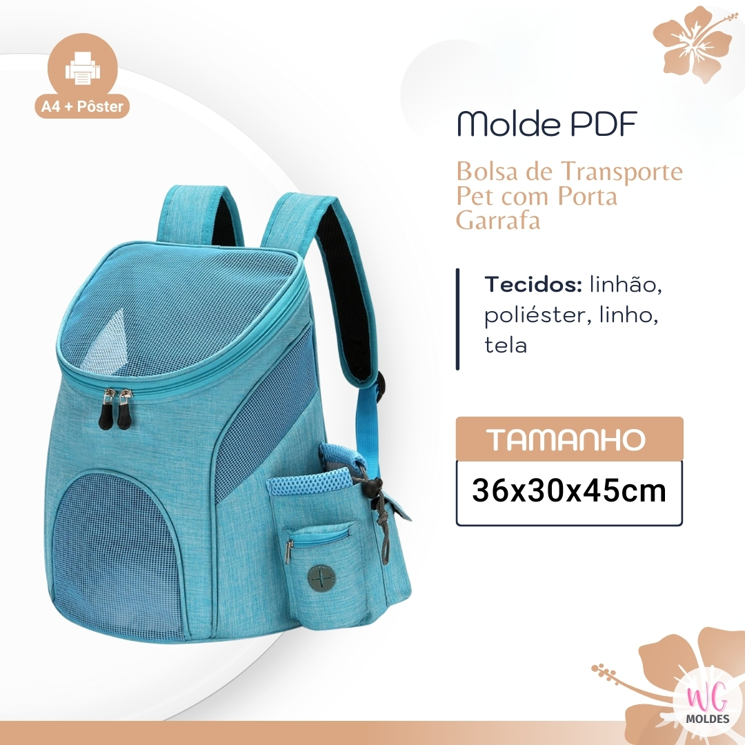 MOLDE BOLSA DE TRANSPORTE PET COM PORTA GARAFA