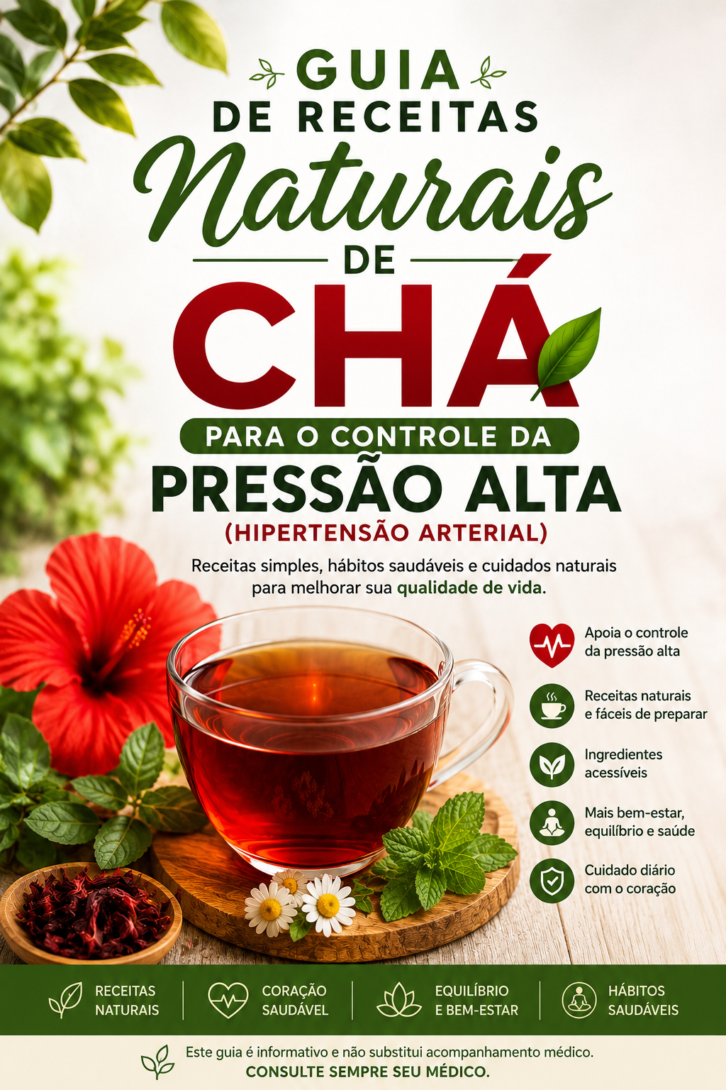 Guia de Receitas Naturais de Chá para o Controle da Pressão Alta (H...