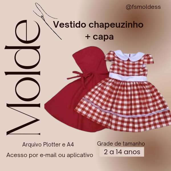 Imagem de capa para o Ebook Molde vestido chapeuzinho+capa 