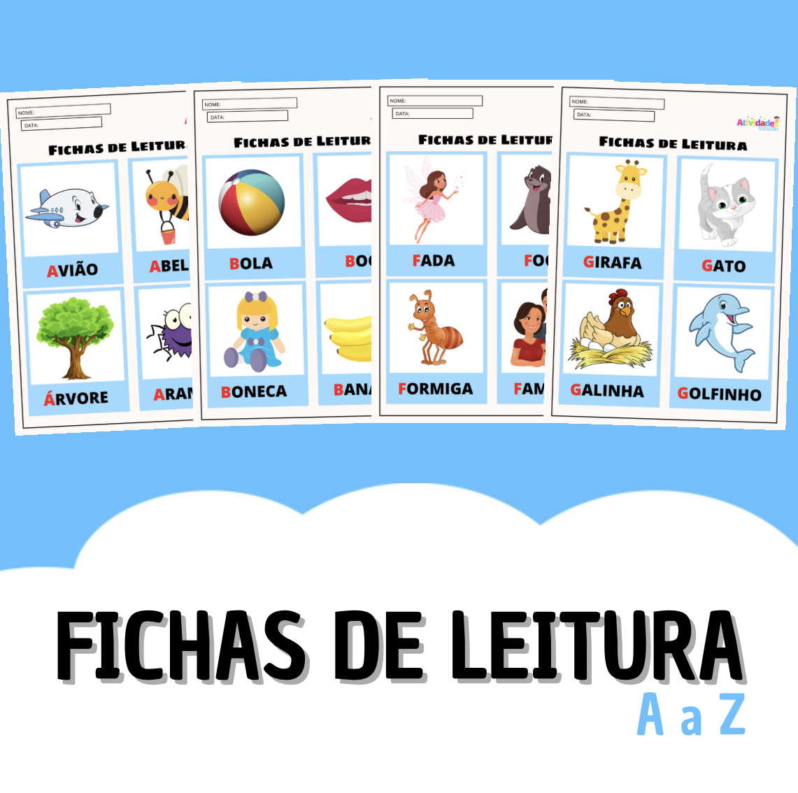 Fichas de Leitura de AaZ - Espaço Kids 🌈 | Hotmart