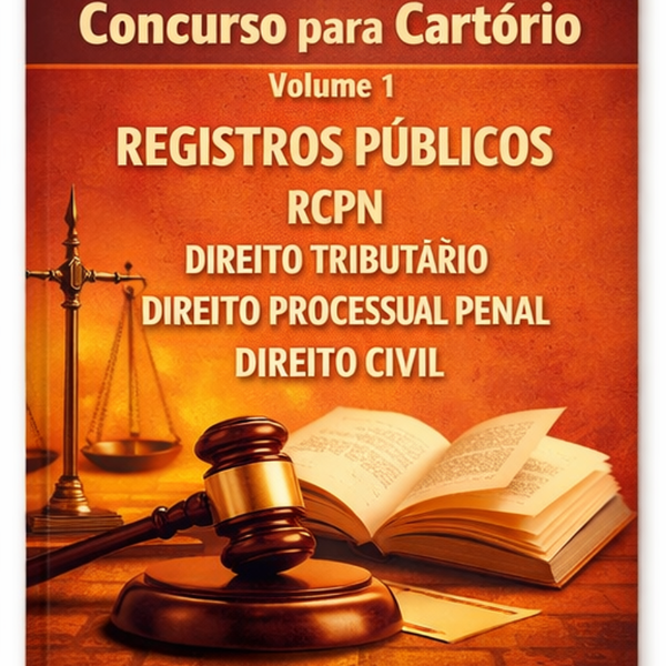 Concurso de Cartório V 1 REGISTROS PÚBLICOS, RCPN, DIREITO TRIBUTÁRIO, DIREITO PROCESSUAL PENAL, DIREITO CIVIL,