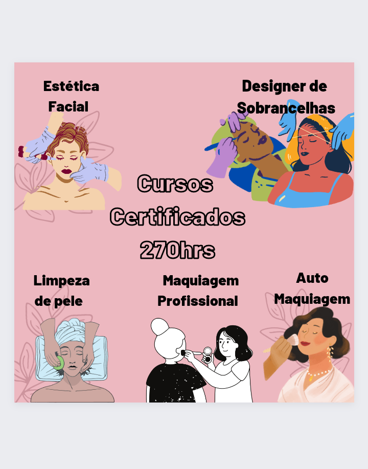 Curso designer de Sombrancelhas, maquiagem, estética, limpeza de pele