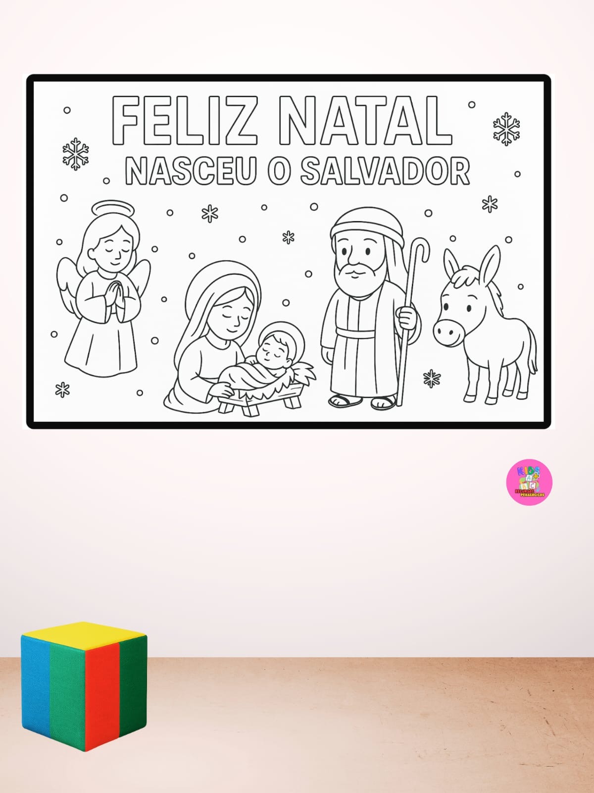 Painel /Cartaz Natal Cristão para colorir