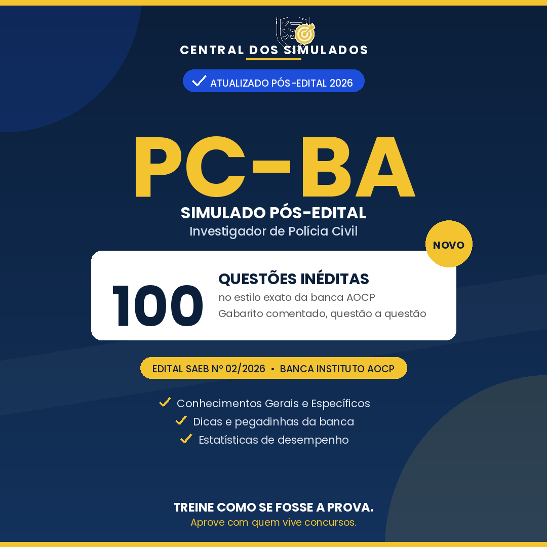 Capa do Simulado 2026 PC-BA