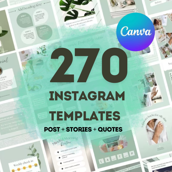 270 Green Instagram Templates for Canva