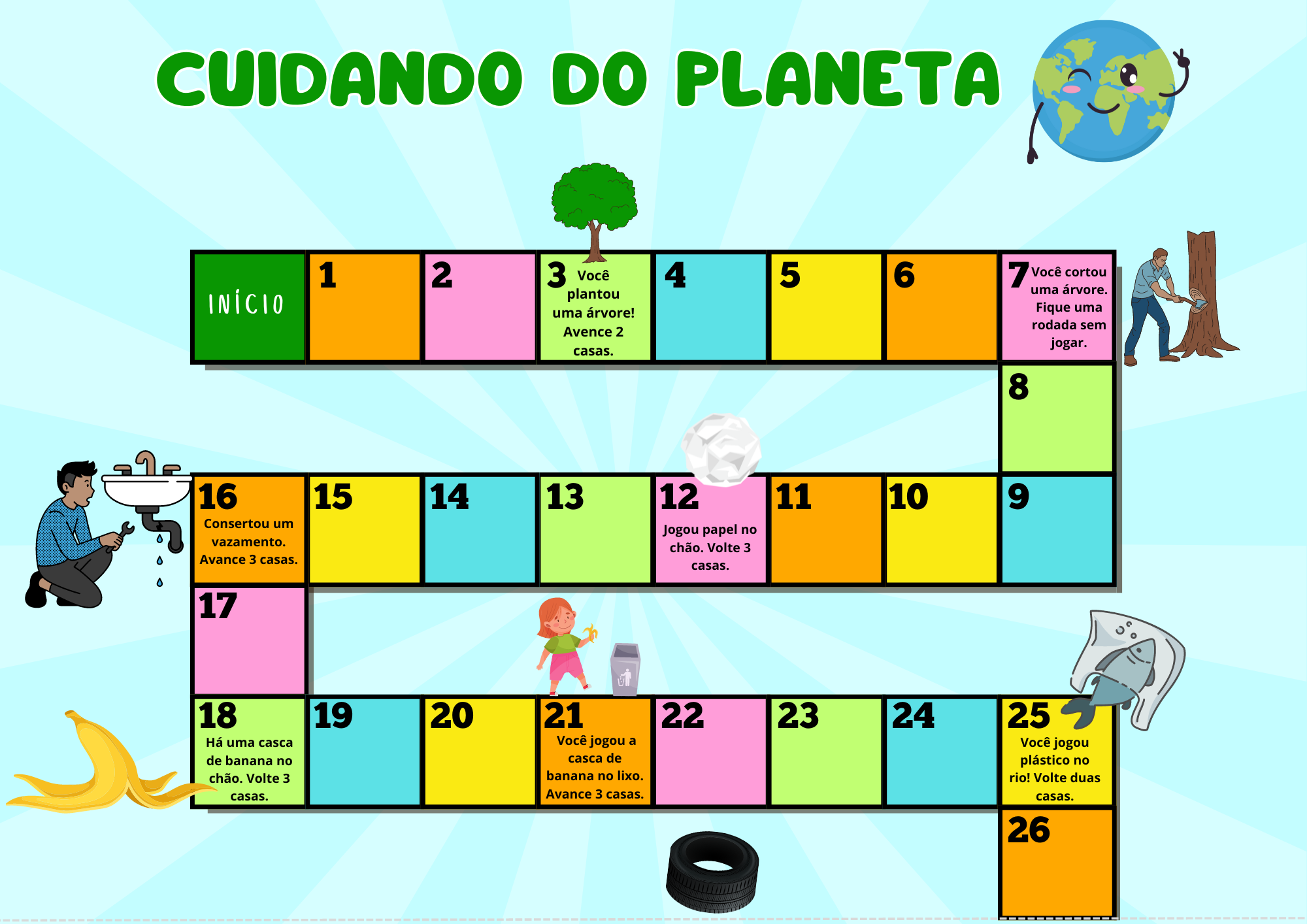 Jogo de tabuleiro Cuidando do Planeta - Com Ciência | Hotmart