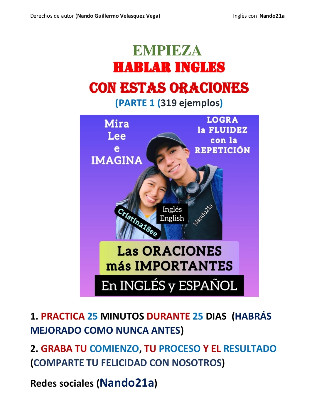 EMPIEZA HABLAR en INGLÉS con estás ORACIONES Nando21a Hotmart