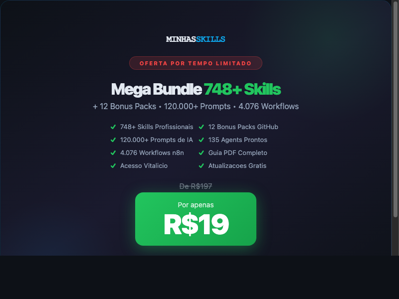 O Maior Pacote de Skills de IA do Mercado - Mega Bundle | Hotmart