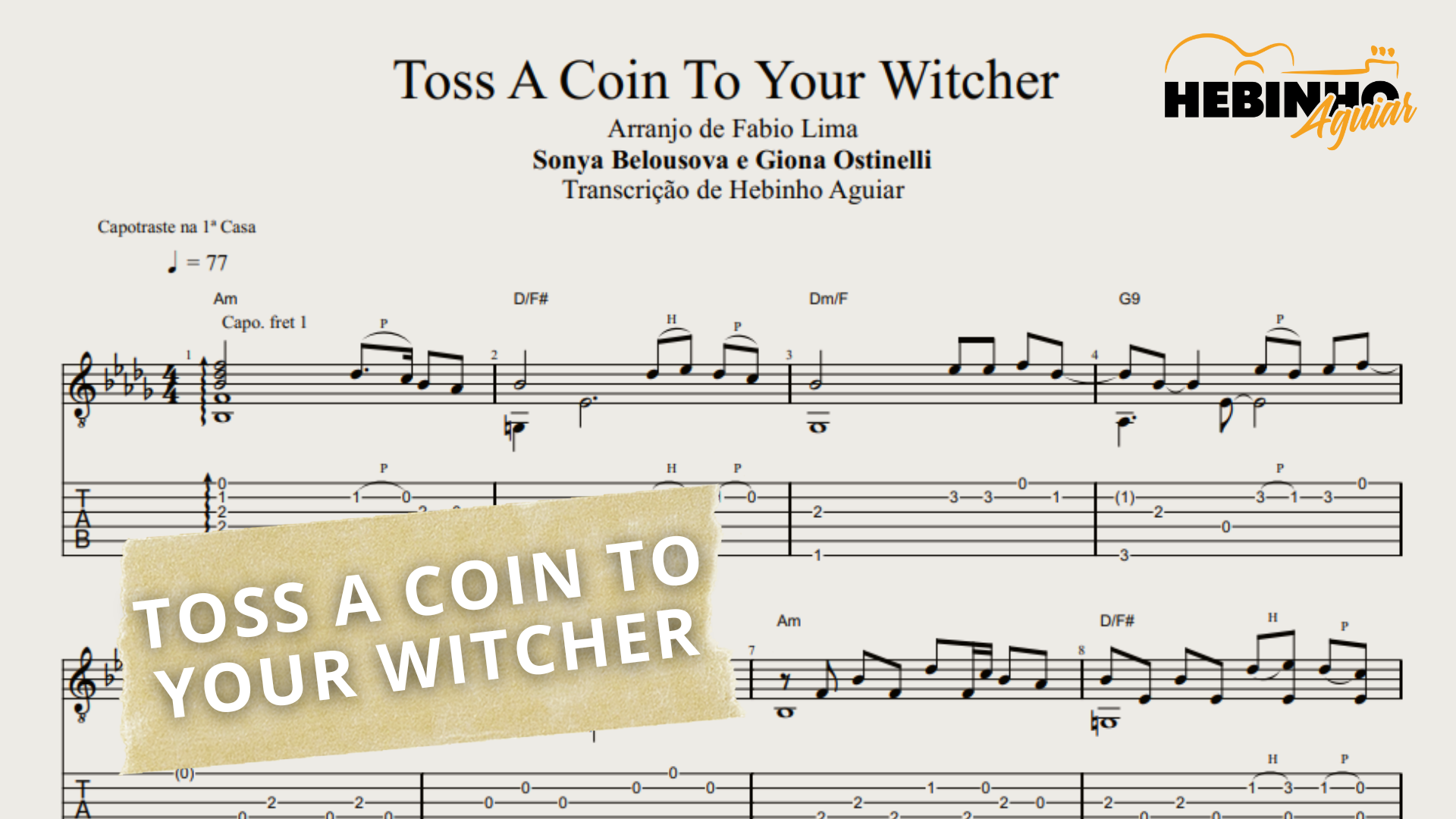 Toss A Coin To Your Witcher - Transcrição p/ Violão Solo (Fingerstyle