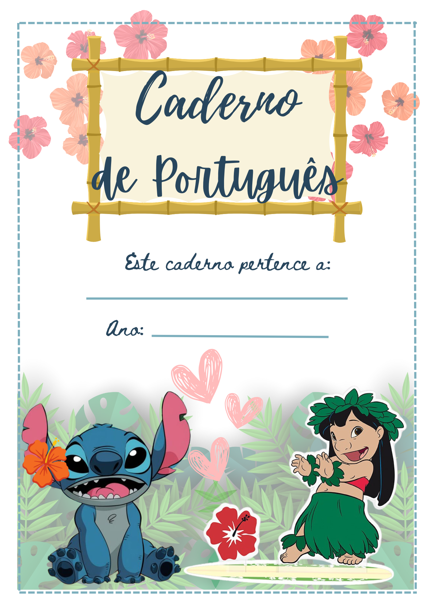Capas para caderno de atividades Lilo & Stitch - Ana Luisa da S...