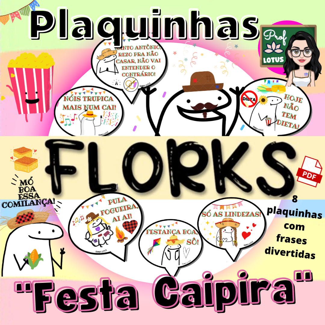 PLAQUINHAS FLORKS FESTA CAIPIRA