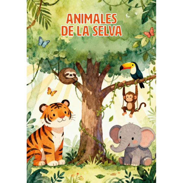 Libro para colorear de animales de la selva | Hotmart