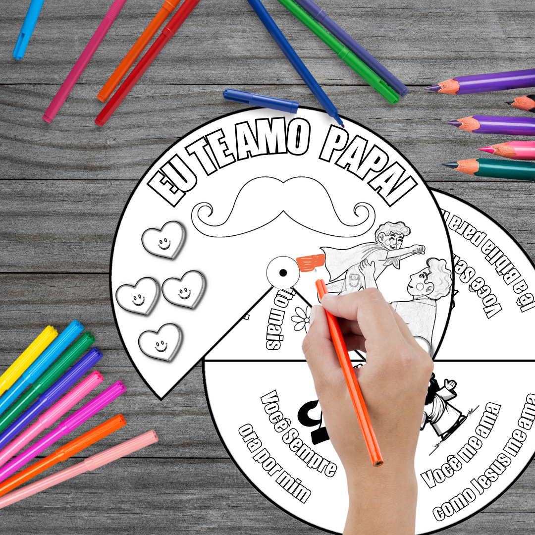 Imagem de capa para o Curso online Lembrancinha Dia dos Pais - Roda da Fé - Disco para a Criança Colorir