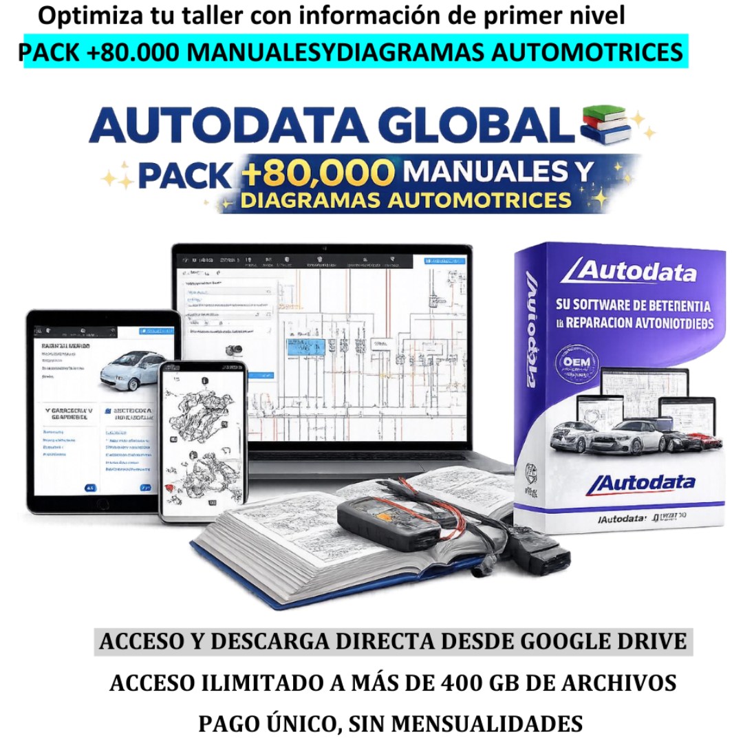 Pack +80.000 Manuales Y Diagramas Automotrices AUTODATA GLOBAL