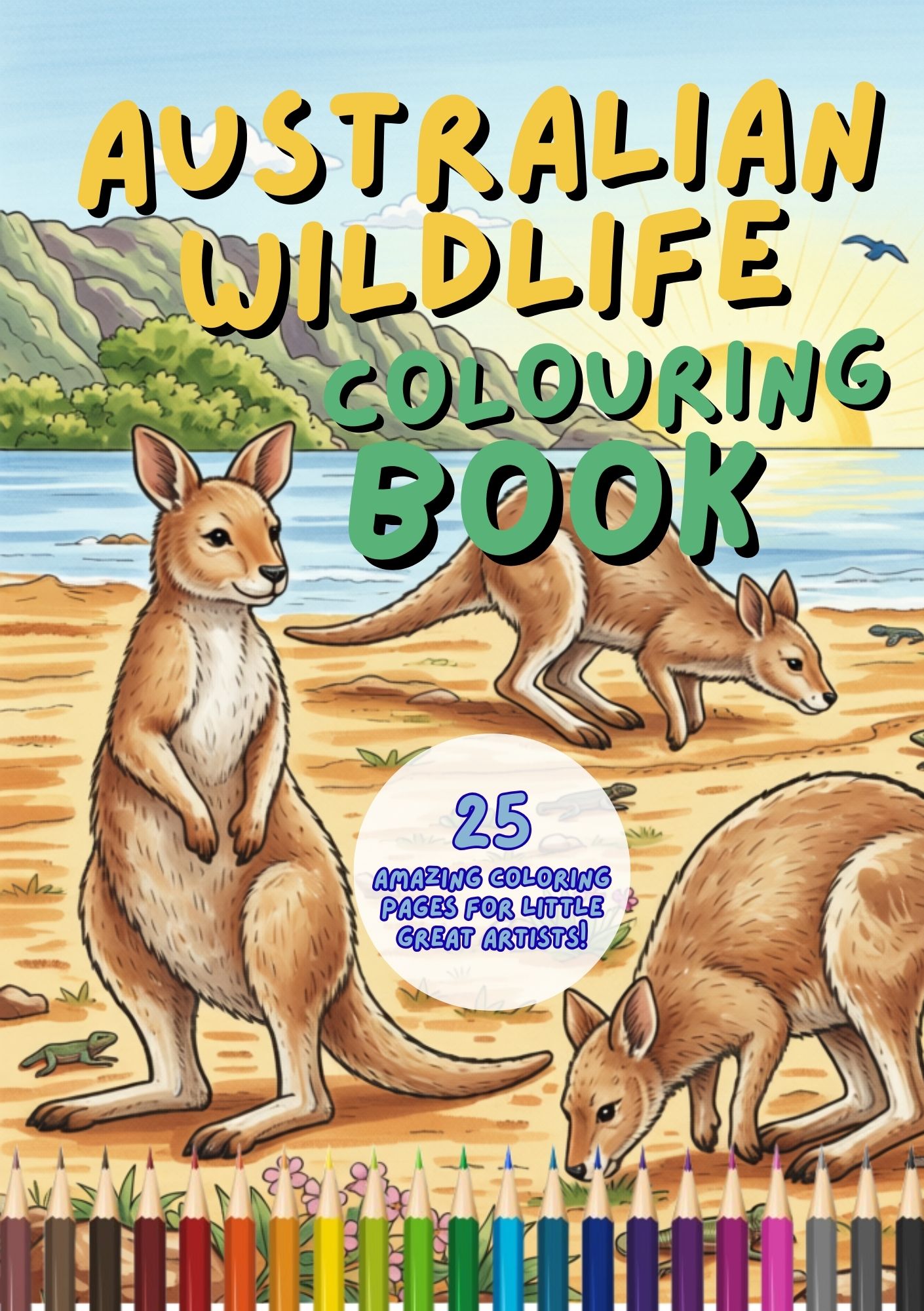 Australian wildlife colouring book 25 pages | Hotmart